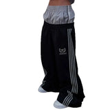 Two-Headed Trousers Waist Two Trousers Dark Gothic Embroidery Pattern Trousers Trousers Tide