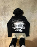 autumn and winter men fun pattern printed casual hoodie Harajuku Gothic style couple trendy sweatshirt streetwear 1028-0-Outfit