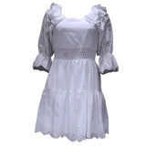 Toloer Spot 2024 New Women's Fashion Temperament Long Sleeve Combed Cotton Mini Embroidered Dress-Outfit
