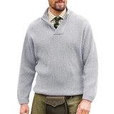 Toloer Men's Solid Color Casual Jumper Long Sleeve V-Neck Loose Sweater Autumn And Winter New Men's