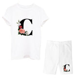 Suitst Shirt Short Sleeves Wide-Legged High-Waisted Shorts Two-Piece LOGO Printed Casual Suit For