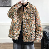Hong Kong Wind Ins Embroidered Work Jacket Male Autumn Add Fat Add Large Size Tide Fat Man Loose Ruffian Handsome Design Sense Coat-Outfit