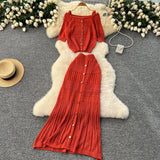 Vintage Hollow Crocheted Shoulder Sling Knitted Shirt Two Sets Of Women's