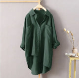 Toloer Casual Wind Pure Color Shirt Autumn Versatile New Women's Cardigan Double Pocket Long Sleeve Women's