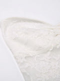 Lace See through Backless Tie Up Bandeau Top-Outfit