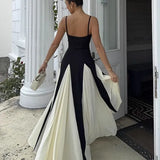 Low Breast Hanging Long Dress Spring 2025 Splicing Party Sexy