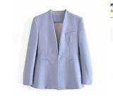 Women Blazers Set 2022 New Women's Office Suit Coat Vintage Long Sleeve Jacket Casual Female Tops And High Waist