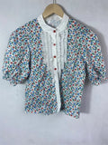 Blouse Women O-neck Puff Sleeve Shirt Fashion Clothes Floral Shirts 2023 Blusas De Mujer Summer Blouses Korean