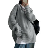 Wind Sweet Retro Hooded Knitted Sweater Women's Autumn And Winter 2024 New Loose Board Pullover-Outfit