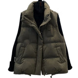 24 Winter New Style Padded Jacket Female Korean Version Loose Wear Vest Vest European Goods Thick Warm Short Coat-Outfit