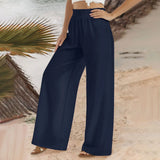 Beautiful Elastic Trousers Linen Casual