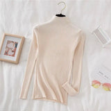 Winter Pullover Sweater Turtleneck Knitwear Long Sleeve Slim Soft Warm Basic Jumper Bottoming Women's Short Tops