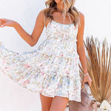 Spring And Summer Women's Slings Lotus Leaf Side Large Dress Dress Skirt Fashion