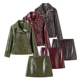 Women's Dress 2025 New Black Warm Fur Integrated Double-Sided PU Imitation Leather Jacket
