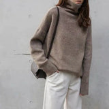 and Winter Turtleneck Elegant Long Sweater Women Loose Pulls Long Sleeve Tops Knitted Pullover Soft Warm Sweaters
