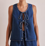 Summer Fashion Casual Sleeveless With High-Rise Women's Vests Denim Set