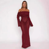 Summer New Solid Fashion Word Long Dress Dress Dress