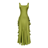 Toloer Holiday Backback Satin Sling Dress Female Early Spring 2023 New High Waist Slim Advanced Feeling
