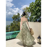 Toloer Break Broken Flower Condole Belt Dress Female Waist Show Thin Temperament Senior Feeling Hot Girl Long