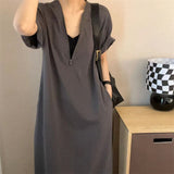 Toloer Size 300 Catties Fat Mm French Hepburn Wind Zipper Dress Female Loose Show Thin Cover Belly Casual Long Skirt 2-Outfit