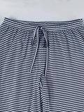 Striped Drawstring Low Waist