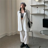 2022 Chic Loose Light Pink Women Blazer Spring Summer Single Buttons Female Oversized Suit Green Jacket Full Sleeve