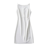 Spring New Style Spice Girl Style Shoulder Pleated Solid Color Dress Sexy Suspender Hip Skirt Woman-Outfit - 841 / White / S