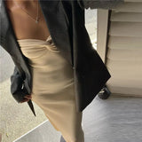 Knit Twisted Tube Midi Dress-Outfit