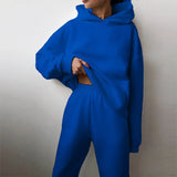 Toloer 2024 Women's Solid Color Casual Fashion Pants And Thick Long-Sleeved Hoodie Hoosuit For