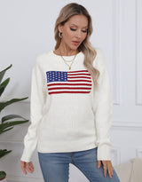 2025 New Hot-Selling Flag Easter Independence Day Fashion Sweater - White / S
