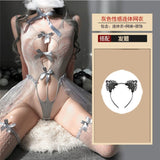 Tiffinty Lingerie Transparent Temptation Sexy Hot Pyjamas Dress Maid Uniform Free To Tease Flirting