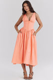 Summer New Body-Body Sling Dress Fashion Print V-Neck Temperament