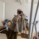 Jacquard Flower Round Neck Spring Sweater Cardigan Jacket 2024 New Autumn And Winter Vintage Loose Sweater-Outfit