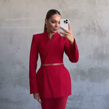 Women's New Splicing Show Body Temperament Fashion Black Sleeve Long-Sleeved