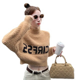 Desire Sweet Hot Girl Sexy Short Style Top Girl Autumn And Winter Design Sense Niche High Neck Sweater Sweater Jacket Jacket-Outfit