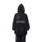 Mud Dyed Old Hooded Hoodie Sticker Oversize Couple With Open Shirt Zipper Handsome