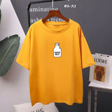 7 color Printed T Shirt Women 2020 New Harajuku Korean Oversized 100% Cotton Summer Tees Ins Soft Female