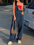 Vintage Washed Boyfriend Denim Overall-Outfit