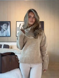 Wings Embroidered Shoulder Button Solid Color High Round Collar Sweater 2025 Autumn And Winter New Fashion Real Shoot