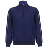 90s Contrast Piping Zip Up Jacket-Outfit