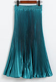 Luster Polyester Pressure Folded Half Skirt Original Single Long Skirt Silk Clear Silk