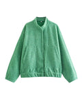 Autumn And Winter New Women's Casual Multi-Color Loose Wool Jacket Dark Buckle Collar