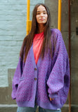 Spring Button V-neck Fashion Casual Loose Fake Pocket Cardigan