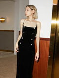 Sexy Spaghetti Strap Dress For Women Slash Neck Sleeveless Plain Mid A Line Dresses Female 2021 Summer Clothing