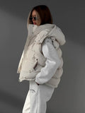 Jacket Vest 2024 Autumn / Winter New Fashion Hot Girls With Sleeveless Hooded Down Cotton Jacket-Outfit