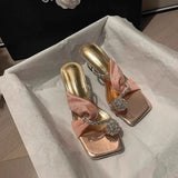 Cool Slippers Women Summer Net Red Explosion Outside Wearing Net Red Pigeon Egg Water Diamond With Skirt High