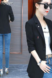 Women's Spring Autumn Temperament Solid Color Korean Style Elegant Fashion Office Work Business Blazer Chic Tops