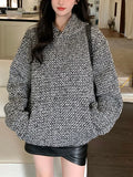 Toloer Small Sweet Hooded Hoodie Men And Women Spring And Autumn New Design Sense Tweed Woven Hooded Jacket