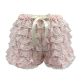 Women's Kawaii Y2K Summer Casual Shorts Ruffled Floral Lace Elastic Waist Short Pants for Beach Nightclub Streetwear-Outfit