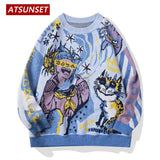 Anime Girl Hero Himiko Toga Sweater Pullover 2021 Hip Hop Streetwear Vintage Style Harajuku Knitted